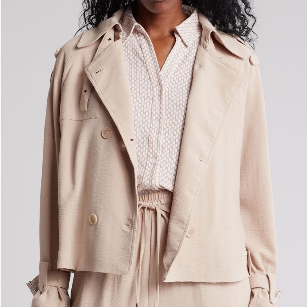 ADRIANNA PAPELL Cropped Short Trench Coat - Women’s Sizes Medium & X-Large - NWT